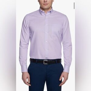 Tommy Hilfiger Men's Non Iron Button Down Collar Shirt in frosted lilac